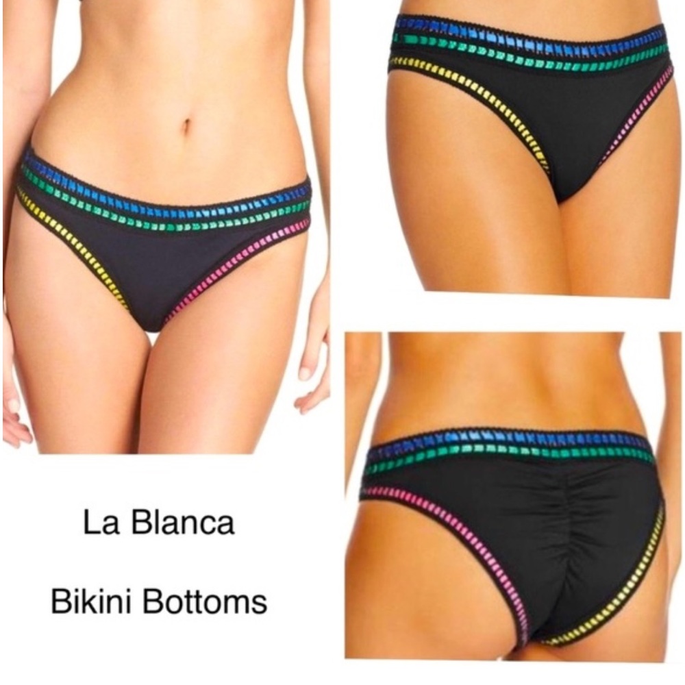 La Blanca Threading Along Cheeky Bikini Bottom Size 8